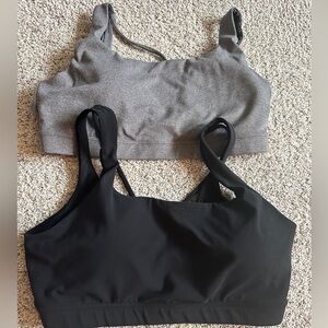 2 used Athleta Exhale sports bras- D-DD Large, black and gray